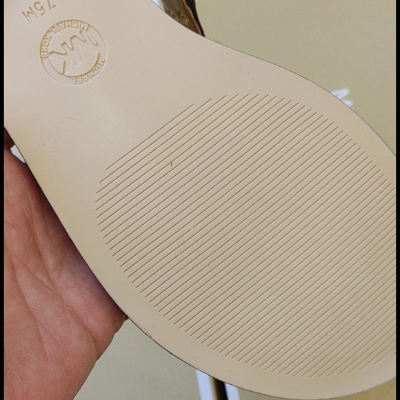 New Michael Kors MK chocolate brown logo samdals - Picture 4 of 5